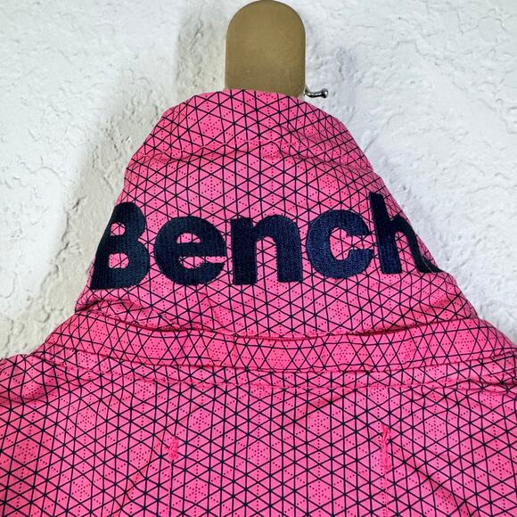 BENCH Jacket Medium BBQ Skiing High Neck Collar Hidden Zip Hood Grid Pattern - Picture 12 of 16